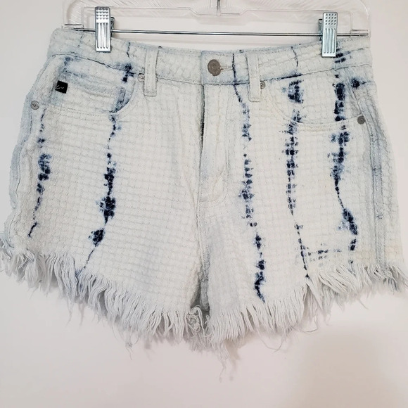 KanCan Tie Dye Frayed Shorts - Picture 1 of 7